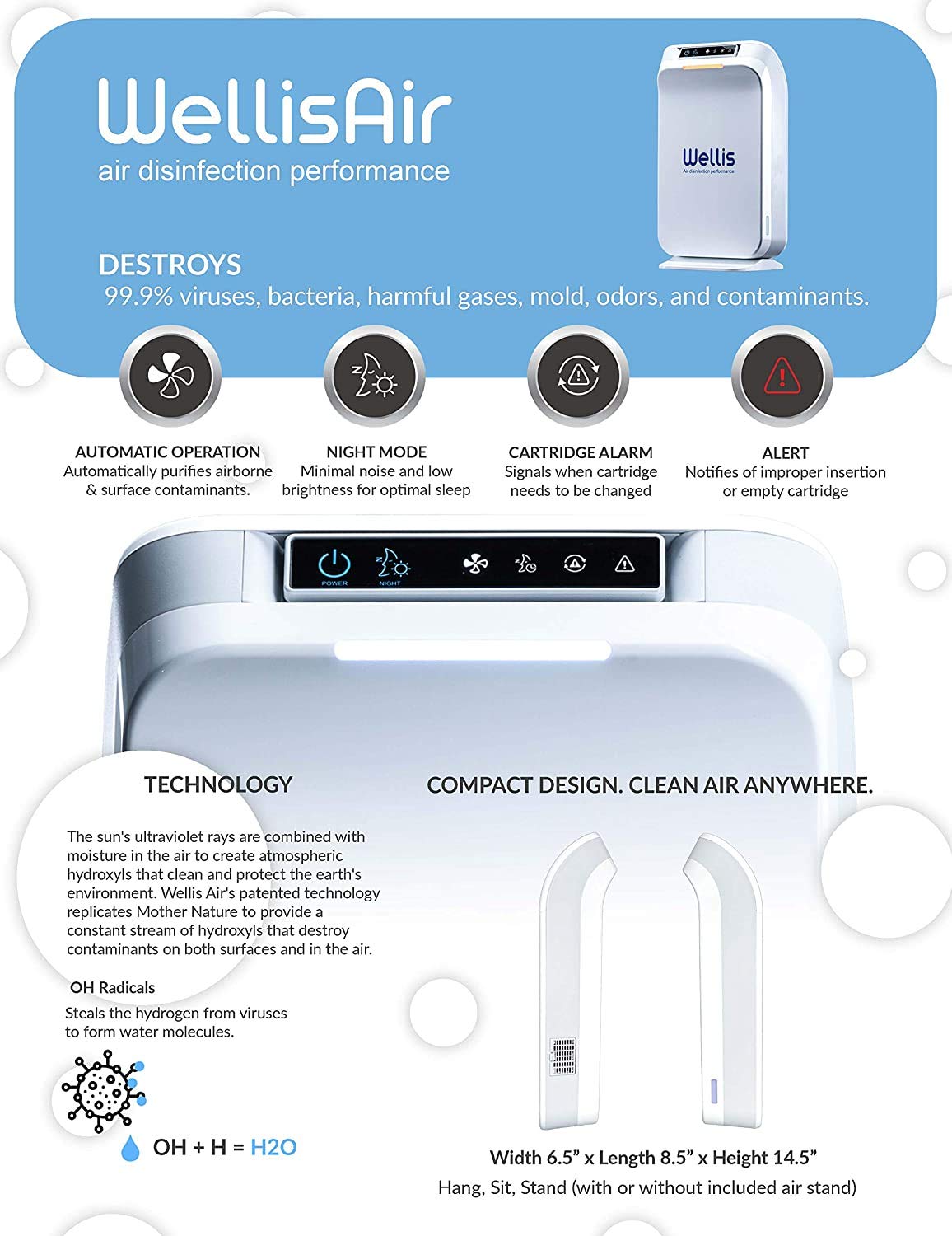 Wellis Air & Surfaces Disinfection Purifier WADU-02 for air and